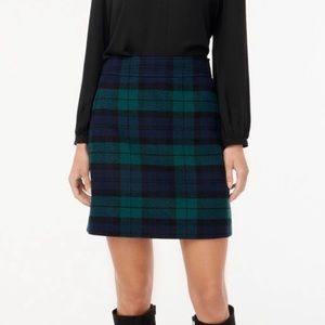 NWT J.Crew Blackwatch Green Tartan Plaid Skirt Length 18.5”